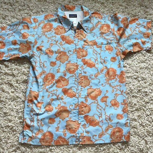 Patagonia Go To Floral Shirt Mens Size M Early 2000’s Zip Up - Picture 1 of 16